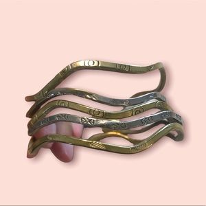 Vintage Sterling Silver set of stamped bangles bracelet